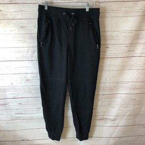 Ag Catton French Terry Joggers Pants Womens Size Large Black Drawstring Pockets